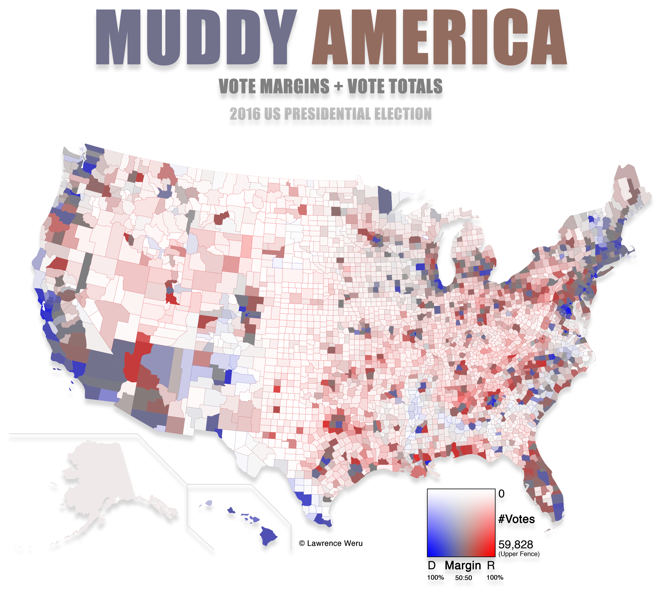 Muddy America : Color Balancing The US Election Map - Infographic