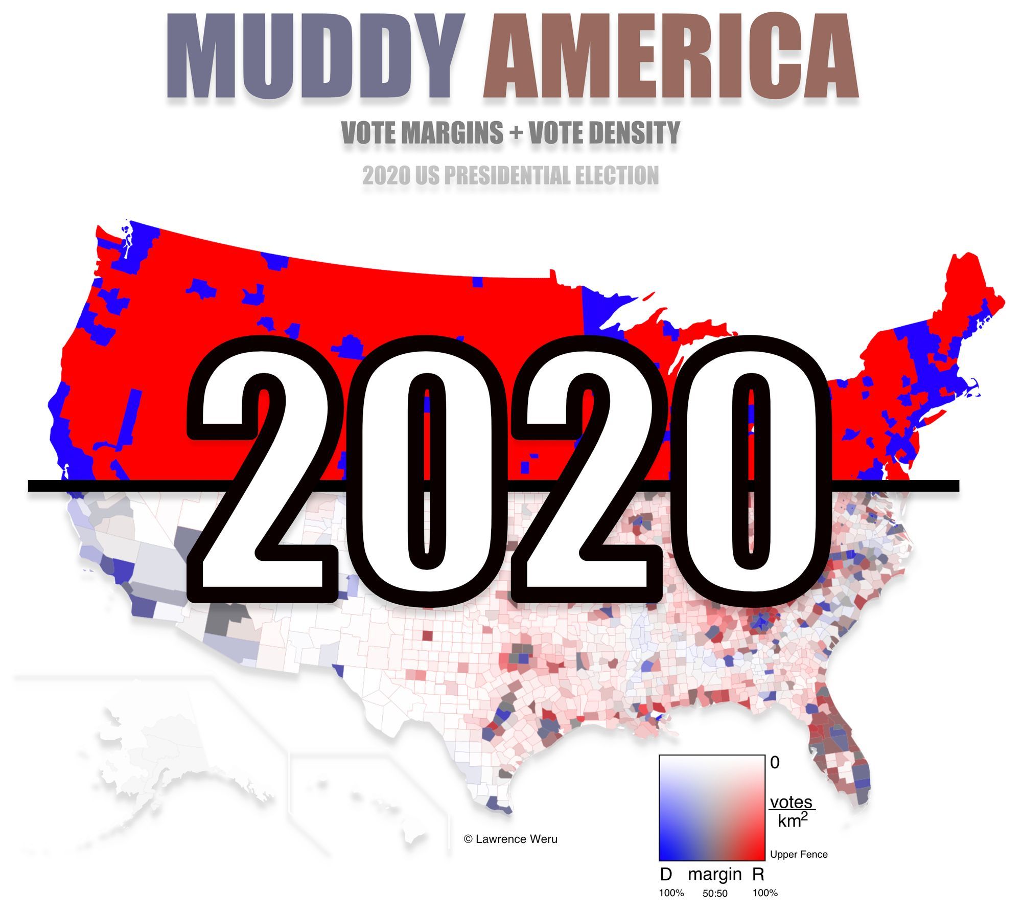 2020 Presidential Election County Level Muddy Map